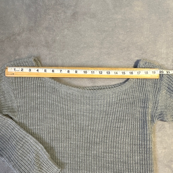 Missguided Grey Sweater Dress S/M Cottagecore Off-Shoulder Knitted 90s Gray Cozy - Picture 10 of 10